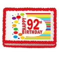 thumbnail image 1 of Happy 92nd Birthday Edible PEEL N STICK Frosting Photo Image Cake Decoration Topper, 1 of 1