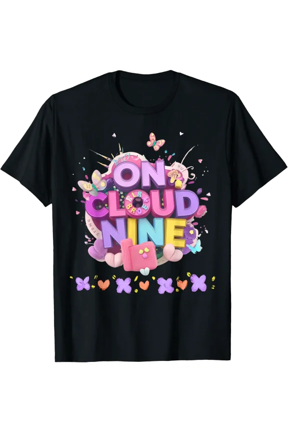 Happy 9Th Birthday On Cloud Nine Pastel Celebration T-Shirt Size S-5XL