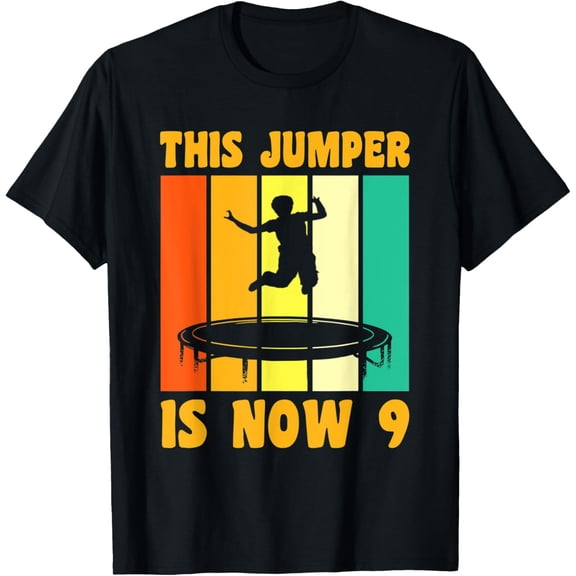 Happy 9th Birthday 9 Year Old Trampoline 9th Birthday T-Shirt