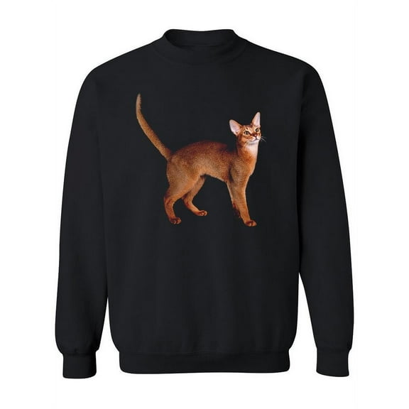 Happy Abyssinian Cat Sweatshirt Women -Image by Shutterstock, Female Small