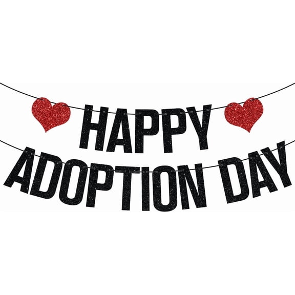 Happy Adoption Day Banner, Child Adopted, Cat Dog Pet Adoption Party Sign, Adop Celebration Party Decorations Supplies