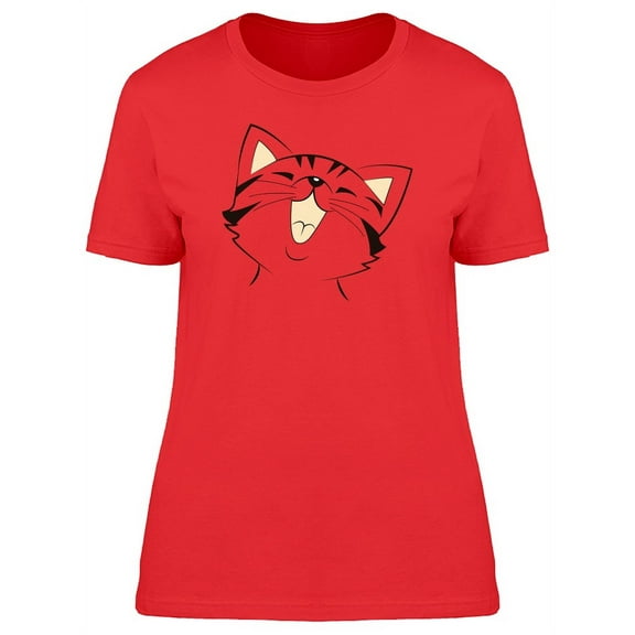 Happy Adorable Kitten Doodle T-Shirt Women -Image by Shutterstock, Female Large