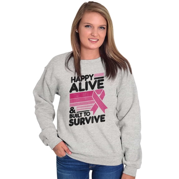 Happy Alive Built To Survive Warrior Women Plus Size Crewneck Sweatshirt Brisco Brands 3X