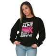 thumbnail image 1 of Happy Alive Built To Survive Warrior Women Plus Size Crewneck Sweatshirt Brisco Brands 2X, 1 of 5