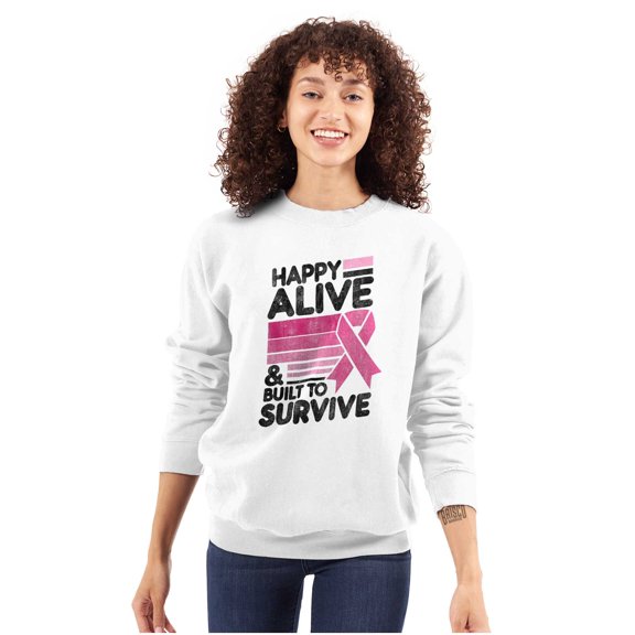 Happy Alive Built To Survive Warrior Women Plus Size Crewneck Sweatshirt Brisco Brands 3X