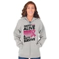thumbnail image 1 of Happy Alive Built To Survive Warrior Womens Plus Size Graphic Zipper Hoodie Brisco Brands 2X, 1 of 5
