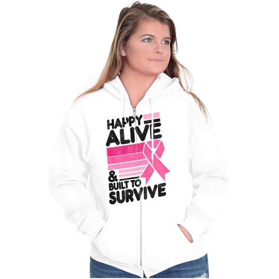 Happy Alive Built To Survive Warrior Womens Plus Size Graphic Zipper Hoodie Brisco Brands 5X