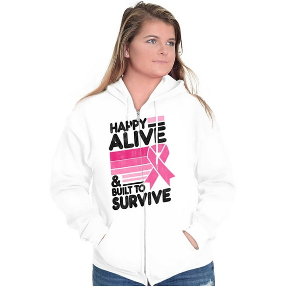 Happy Alive Built To Survive Warrior Zip Hoodie Sweatshirt Women Brisco Brands L