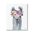 thumbnail image 1 of Happy Alpaca Spring Blossoms Animals & Insects Graphic Art Gallery Wrapped Canvas Print Wall Art, 1 of 7