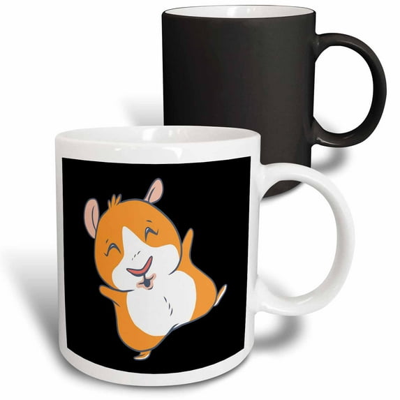 3drose, Happy and Dancing Guinea Pig Illustration Pet, 11oz Magic Transforming Mug