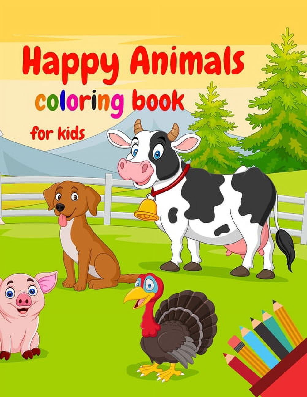 HAPPY-HAPPY A Children’s Coloring Book Happy Animals Coloring Book For Kids: Go Inside And Find
