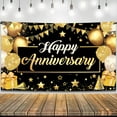 thumbnail image 1 of Happy Anniversary Banner Black and Gold - XtraLarge, 82.7x59 Inch | Happy Anniversary Decorations for Party, Happy Anniversary Backdrop | Happy Anniversary Sign, Wedding Anniversary Decorations, 1 of 5