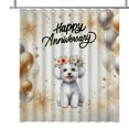 thumbnail image 1 of Happy Anniversary Bichon Frise Celebrates Wedding Love Family Party Shower Curtain Bichons Dog Lovers Gifts Idea Waterproof Bathroom Bathtub Curtain - 01015, 1 of 5