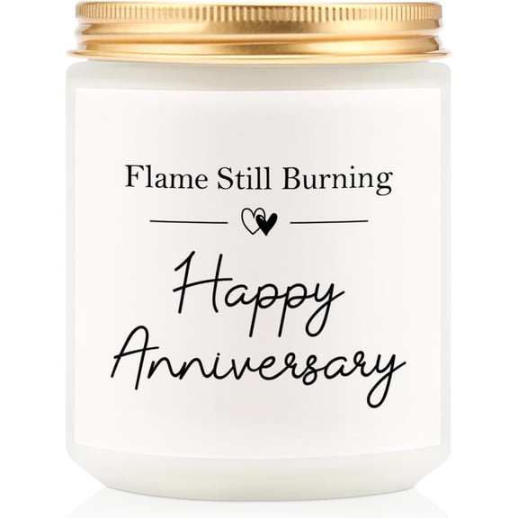 Happy Anniversary Couple Gifts - 10th, 25th, 40th, 50th Wedding Anniversary Candle Gifts for Him, Her, Husband, Wife - 7oz Lavender Soy Wax Scented Candle