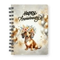 thumbnail image 1 of Happy Anniversary Dachshund Celebrates Wedding Love Family Party Spiral Bound Journal Wiener Dog Lover Gifts Idea 5x7in Spiral Notebook - 01015, 1 of 5