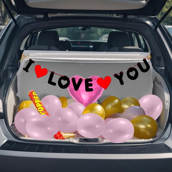 Happy Anniversary Decoration Items - 18pcs Car Boot Decoration Combo, I Love You Balloons For Decoration, Proposal Decoration Items, Confetti Popper For Anniversary(Cardstock, Foil, Latex)