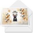 thumbnail image 1 of Happy Anniversary French Bulldog Celebrates Wedding Love Family Party 7x5in Folded Greeting Card Dog Lover Gifts Single Note Card with Envelope - 01015, 1 of 5