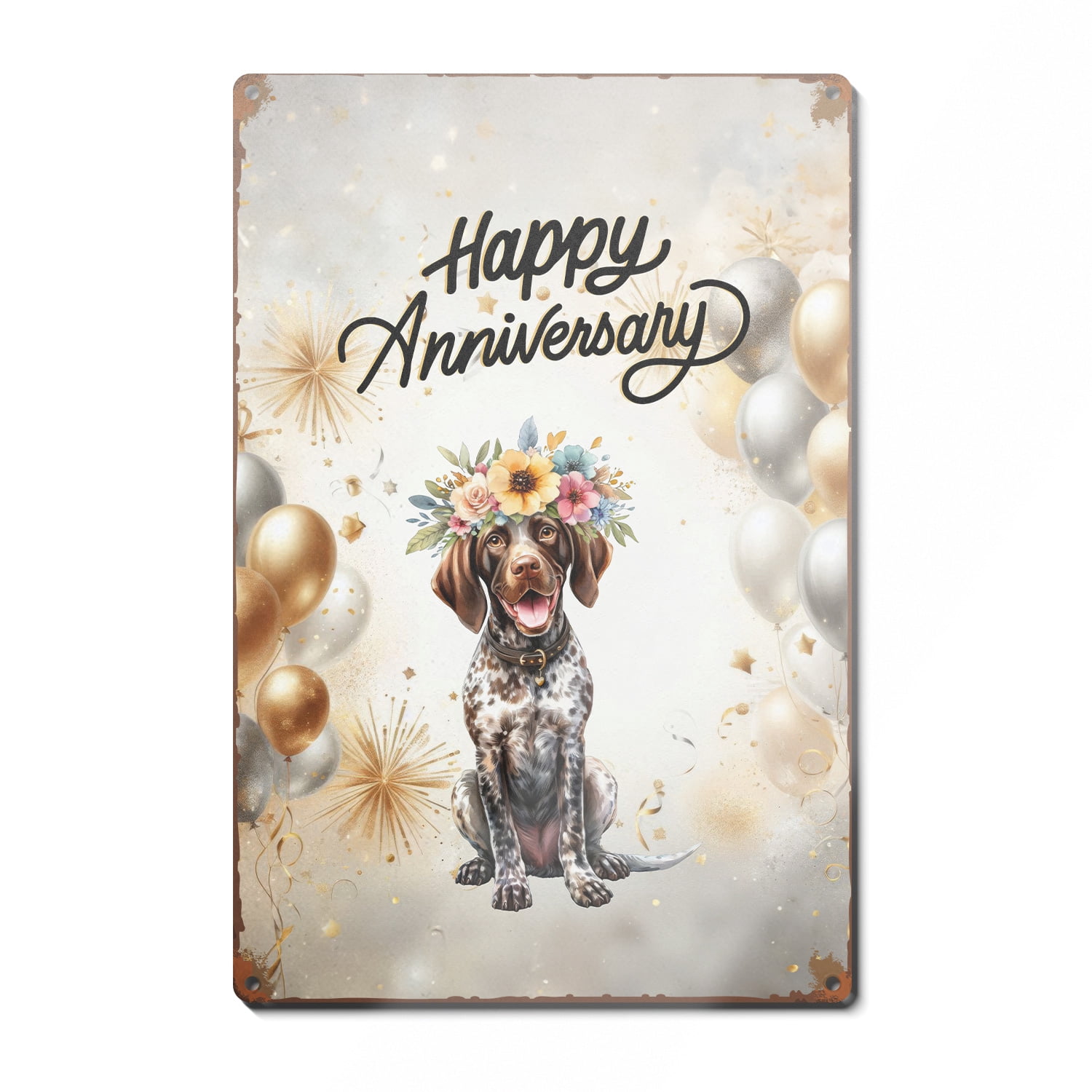 Happy Anniversary German Shorthaired Pointer Celebrates Wedding Love ...