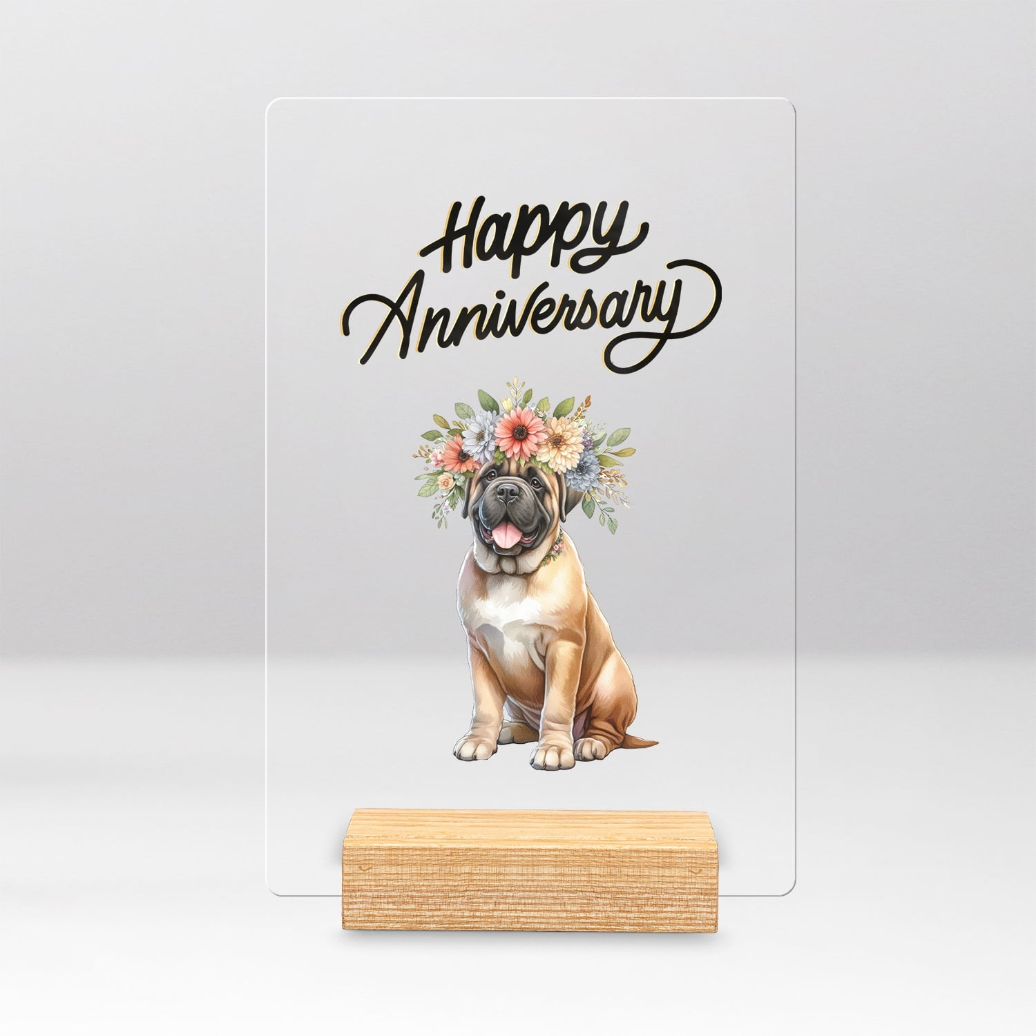 Happy Anniversary Mastiff Celebrates Wedding Love Family Party Acrylic