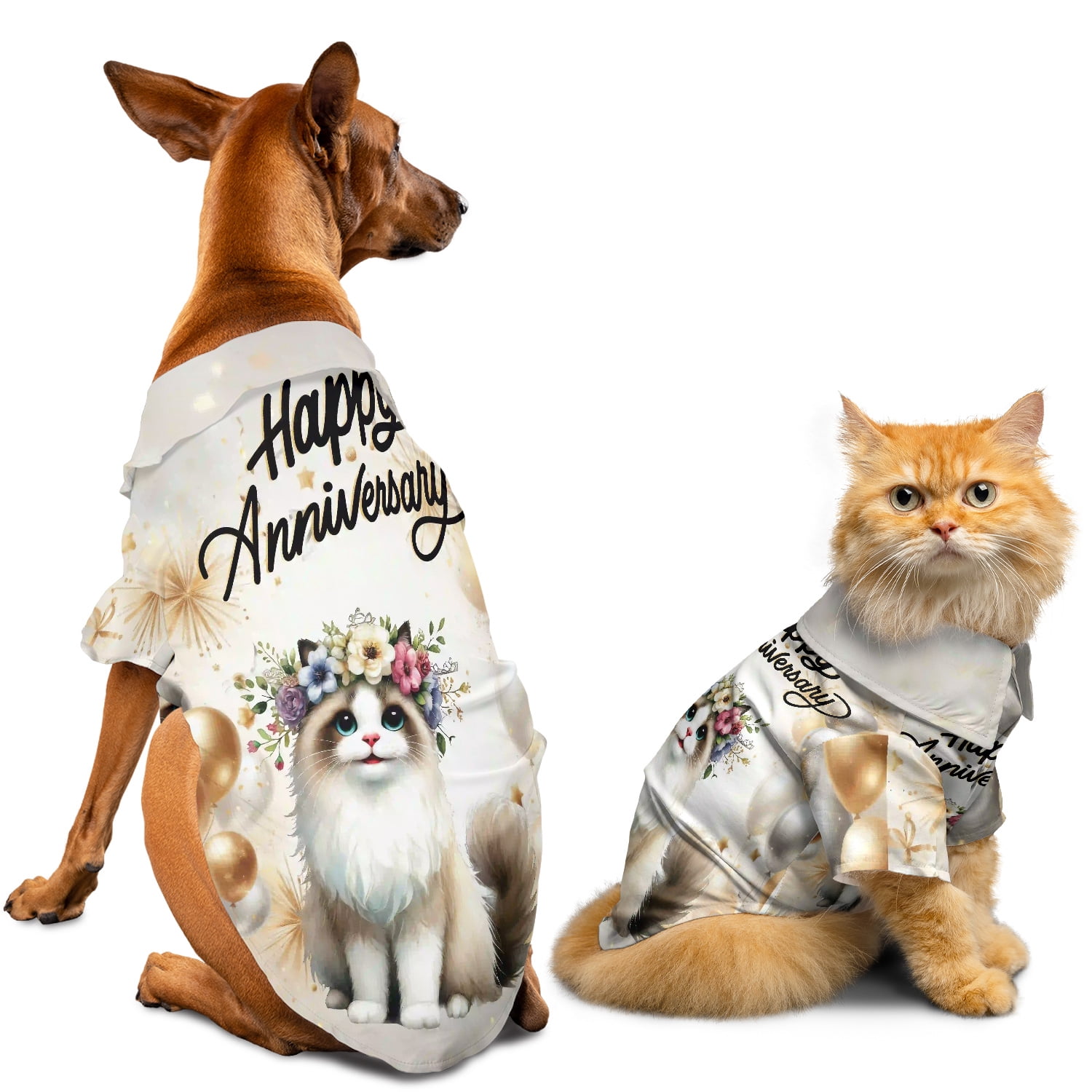 Married for 7 Dog Years 1st Wedding Anniversary Funny Shirts
