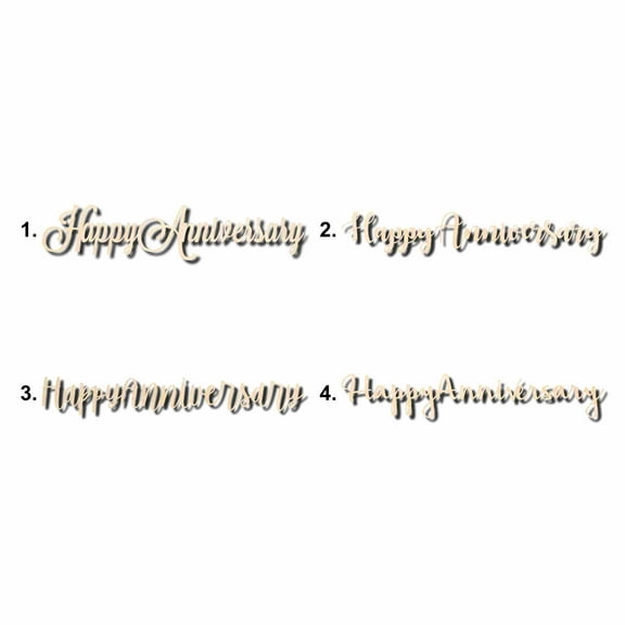 Happy Anniversary Sign Unfinished Wood Cutout Home Decor DIY Option 4- 36" Wide / 1/2"