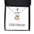 thumbnail image 1 of Happy Anniversary to The Woman who has Taught me The True. Wife Love Dancing Necklace, Cool Wife Gifts, Jewelry for Wife, Gift Ideas for Wife, Best Gifts for Wife, Unique Gifts for Wife,, 1 of 5