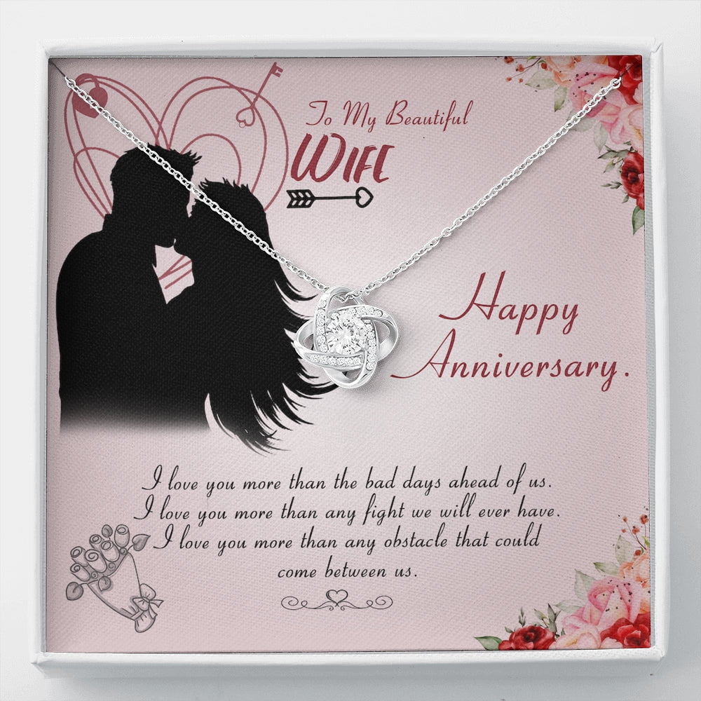 Wife Necklace, Happy 3Rd Wedding Anniversary Wife Love Knot Gift, Thre –  Rakva