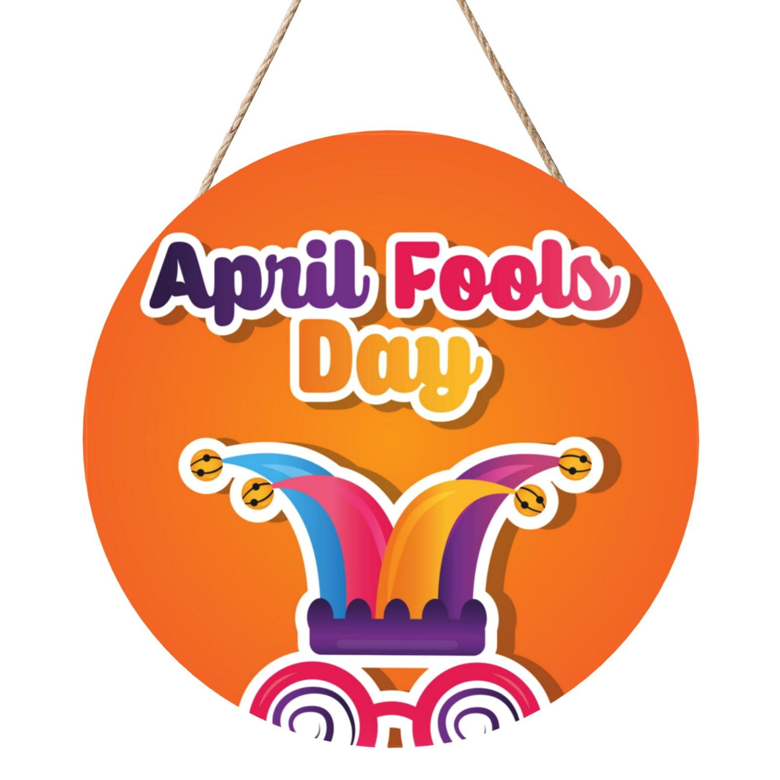 Happy April Fool'S Day Wooden Hanging Sign Ornament Welcome Sign For ...