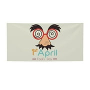 Happy April Fool's Day Banner Backdrop Porch Sign Small Holiday Banners for Room Yard Sports Events Parades Party