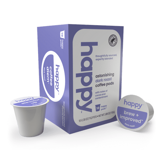 astonishing dark roast coffee happy pods 10 ct