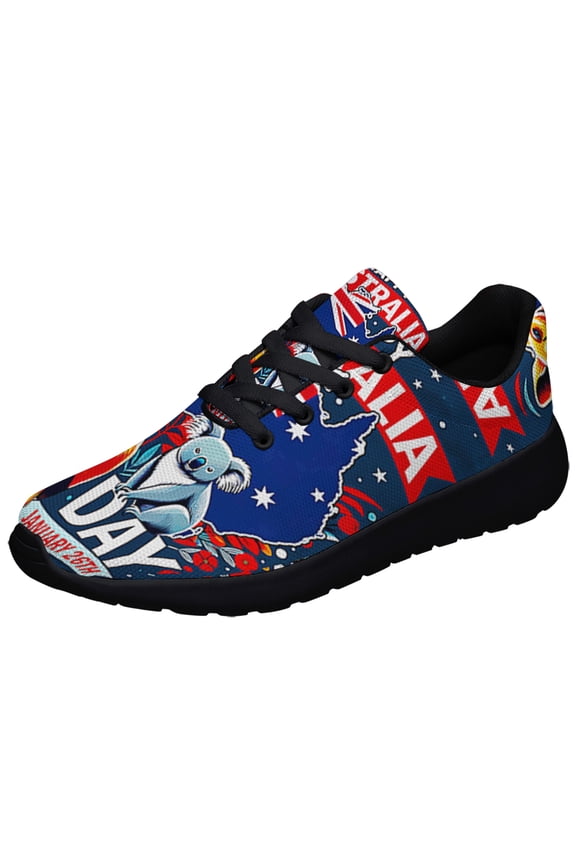 Happy AuStalia Day January6th Koala and Kangaroo AuStalia Shoes Sneakers for Women Men Black Size 5