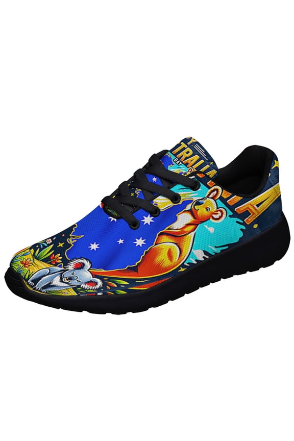 Happy AuStalia Day Kangaroo and Koala Shoes Sneakers Black Size 10.5
