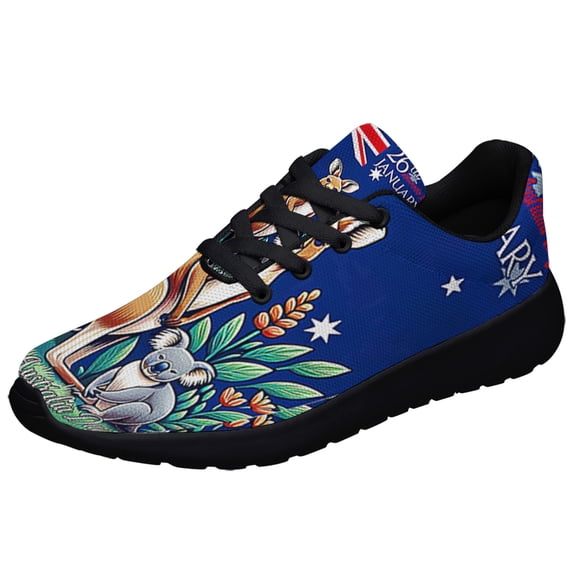 Happy AuStalia Day6th January Kangaroo and Koala AuStalia Shoes Sneakers Black Size 5
