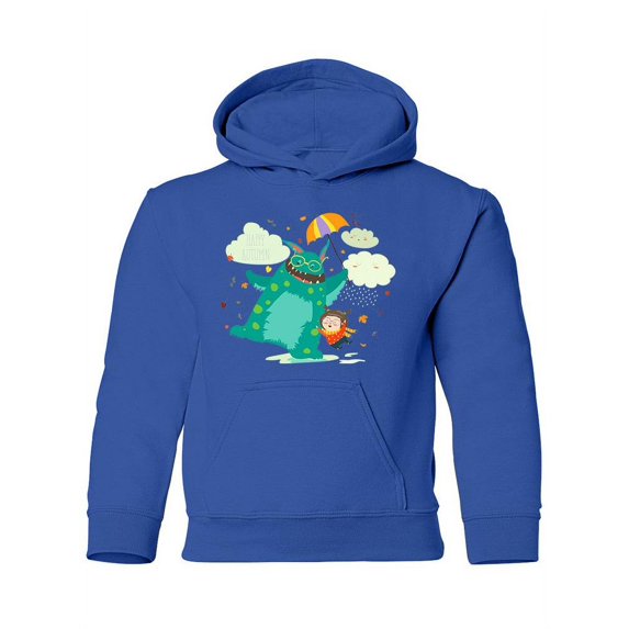Happy Autumn Monster And Girl Hoodie Juniors -Image by Shutterstock, Small