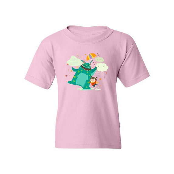Happy Autumn Monster And Girl T-Shirt Juniors -Image by Shutterstock, x-Small