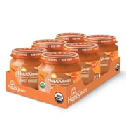 Happy Baby Organics Clearly Crafted, Stage 1, Sweet Potato Organic Baby Food, 4 oz. Jars 6 Count