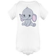 thumbnail image 1 of Happy Baby Elephant Design Bodysuit Infant -Image by Shutterstock,  6 Months, 1 of 2