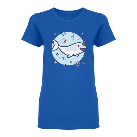Happy Baby Narwhal Shaped T-Shirt Women -Image by Shutterstock, Female Large