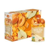 Happy Baby Organic Clearly Crafted Stage 2 Baby Food, Squash Pears & Apricots, 4 oz Pouch, 8 Count