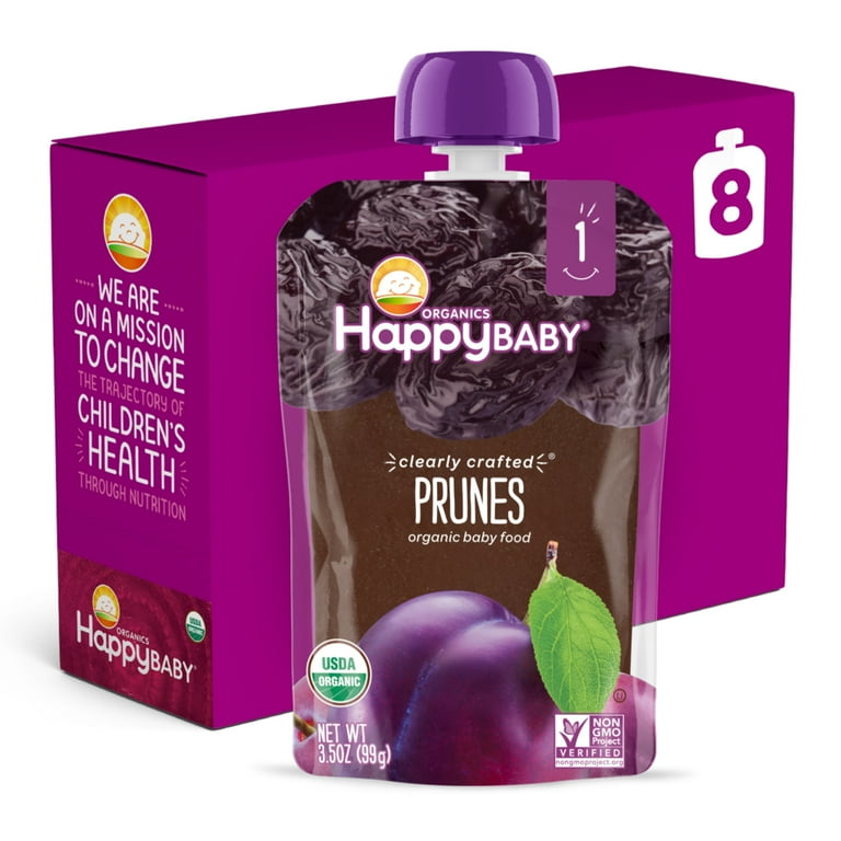 Happy Baby Clearly Crafted Stage Baby Food Pouches Prunes oz