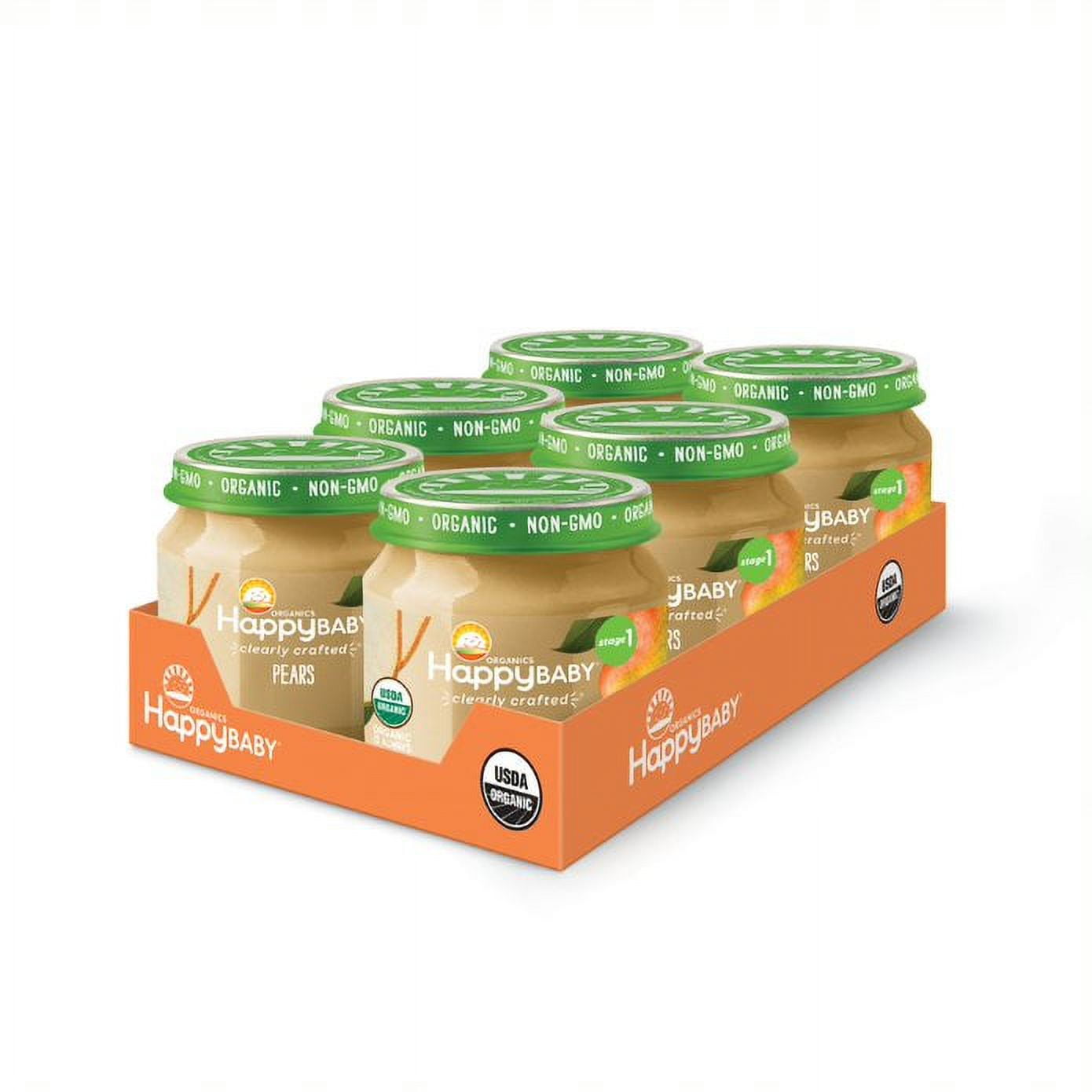 Happy Baby Organics Pears Baby Food, Stage 1, 4 oz