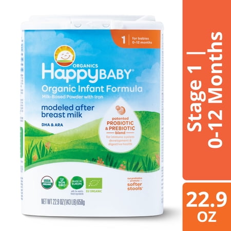 Happy Baby Stage 1 Powder Baby Formula, 0-12 Months, 22.9 oz Canister