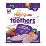 Happy Family Baby Gentle Teethers Organic Teething Wafers , 0.14 Ounce Packets (Box of 12) Soothing Rice Cookies for Teething Babies Dissolves Easily Gluten Free No Artificial Flavor