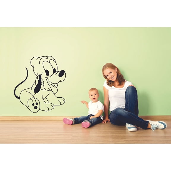 Happy Baby Pluto Disney Mickey and Friends Cartoon Wall Sticker Art Decal for Girls Boys Room Bedroom Nursery Kindergarten House Fun Home Decor Stickers Wall Art Vinyl Decoration Size (10x8 inch)