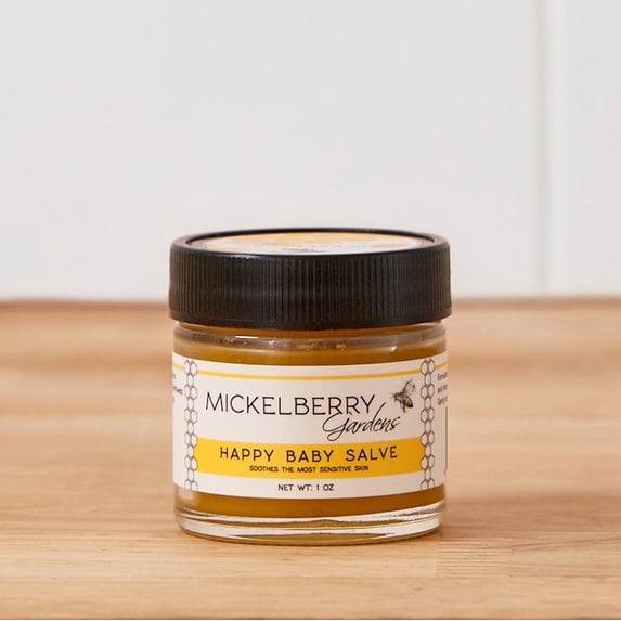 Mickelberry Gardens Happy Baby Soothing Salve for Sensitive Skin with Domestic Olive Oil, 1 oz.