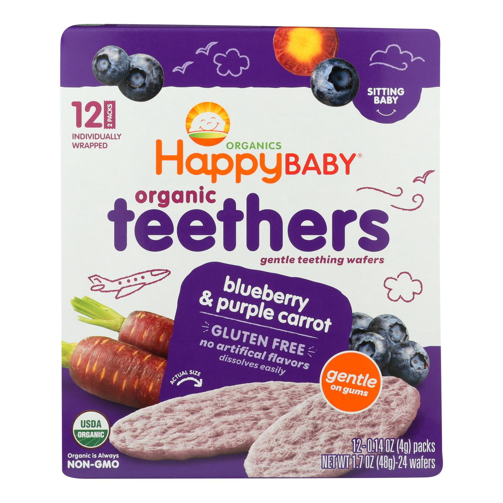 Happy Baby Teethers Organic Gentle Blueberry and Purple Carrot