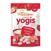 Happy Baby Organics Yogis, Strawberry & Yogurt Organic Freeze-Dried Baby Snack, 1 oz Bag