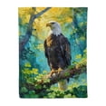thumbnail image 1 of Happy Bald Eagle Welcome St Patrick's Day Lucky Shamrocks Clover Cozy Fleece Blanket American Eagle Lover Warm Soft Throw Blanket - 22001, 1 of 5