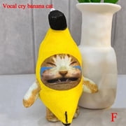 Happy Banana Cat Plush Keychain Crying Meme Plushie Soft PP Cotton Bag Charm Funny Cute Gift For Cat Lovers 3 Sizes