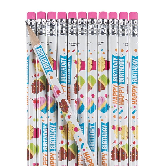 Happy Bday Treats Pencils - Stationery - 24 Pieces